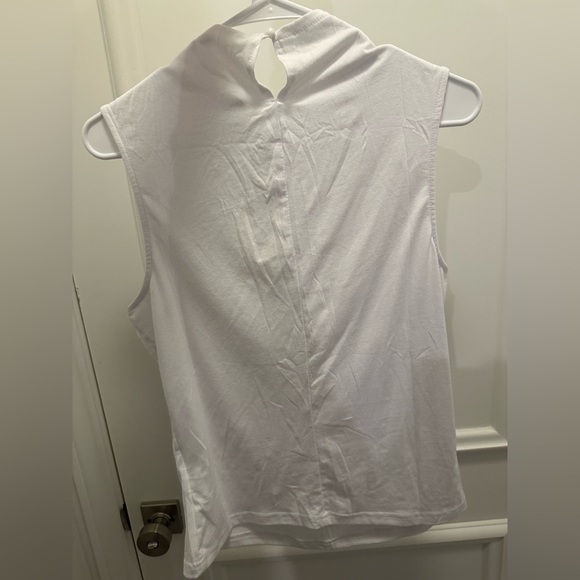 Elegant White Drape Neck Tank Top - Picture 5 of 5